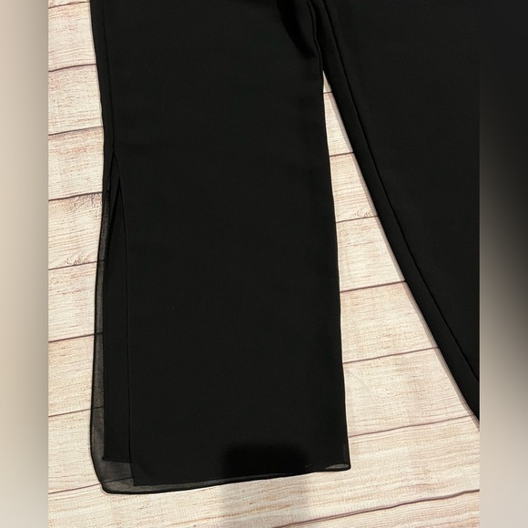 NWT R&M Richards ladies black dress pants sheer overlay with Side slit size 10 - Picture 2 of 6